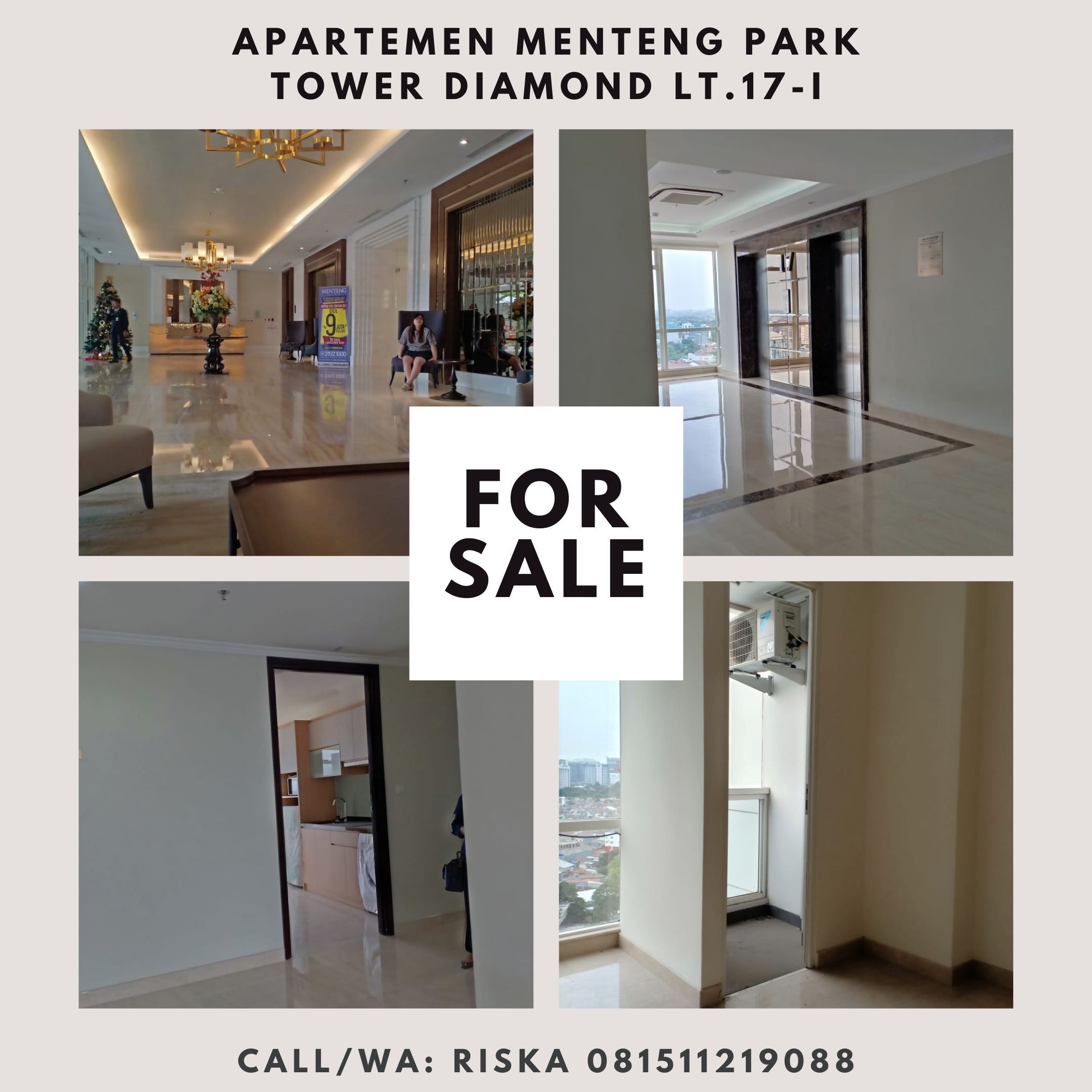 Properti terdaftar untuk dijual atau disewa - Dijual Brand New  Menteng Park Tower Diamond Lt 17 - Unit I