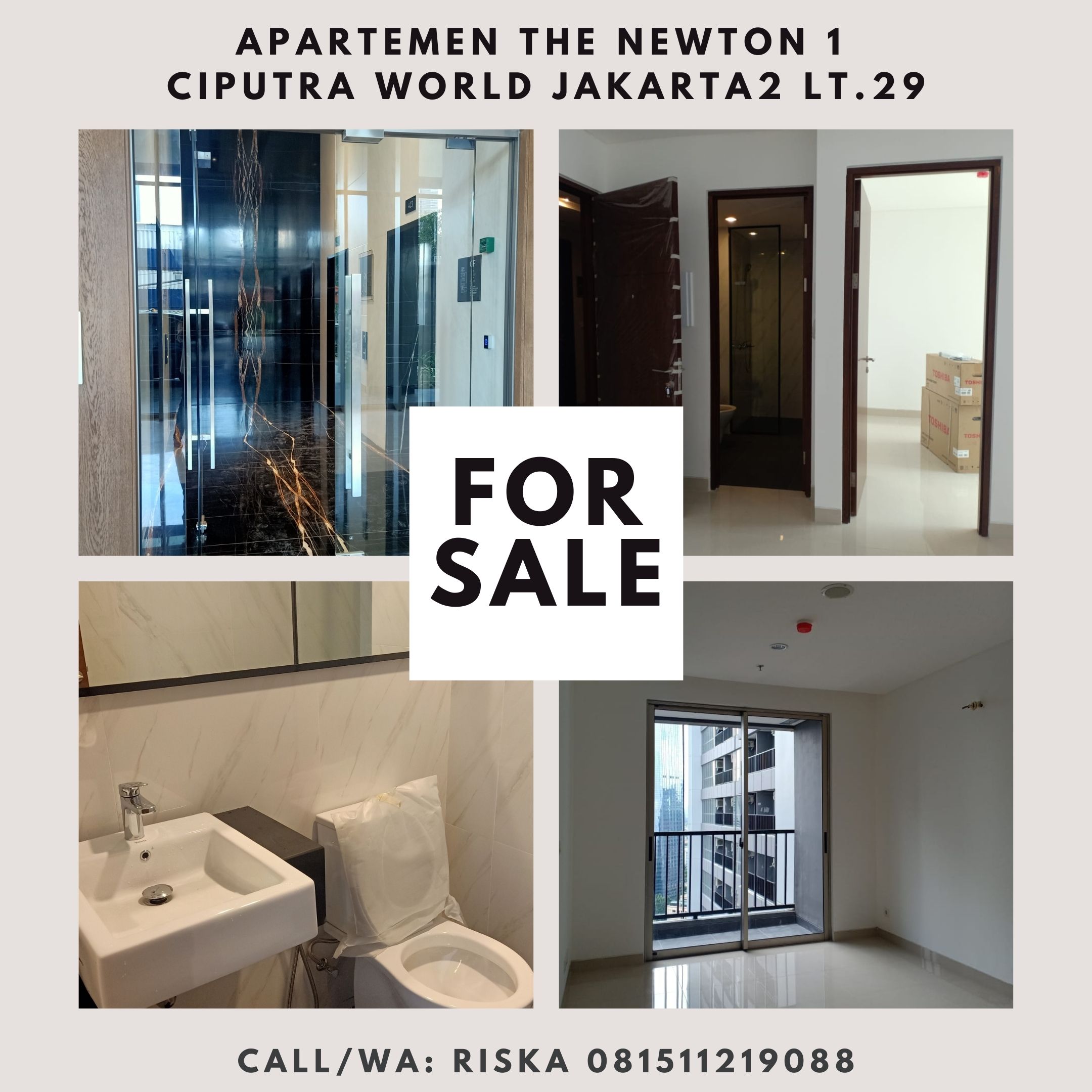 Properti terdaftar untuk dijual atau disewa - Dijual Brand New The Newton 1  Ciputra World Jakarta 2 Lt 29 Unit 20