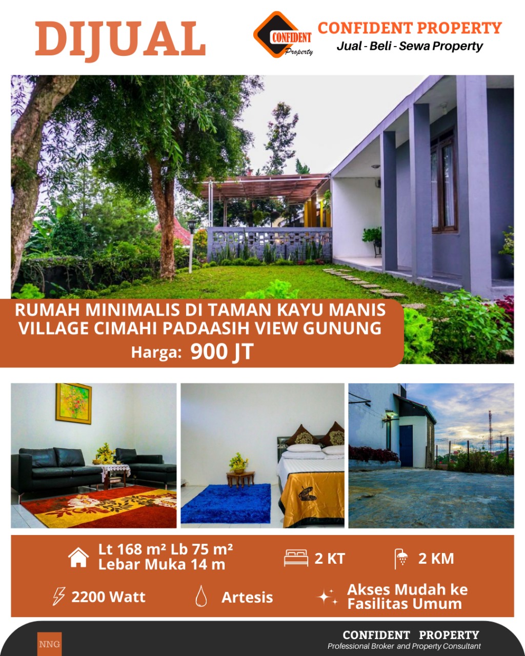Properti terdaftar untuk dijual atau disewa - Di Jual Rumah Asri Sejuk Cimahi Padaasih View Gunung Halaman Luas 