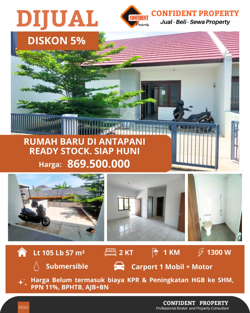Properti terdaftar untuk dijual atau disewa - Rumah Baru Ready Siap Huni Antapani Jl.banjasari Modern Minimalis Harga Ekonomis 