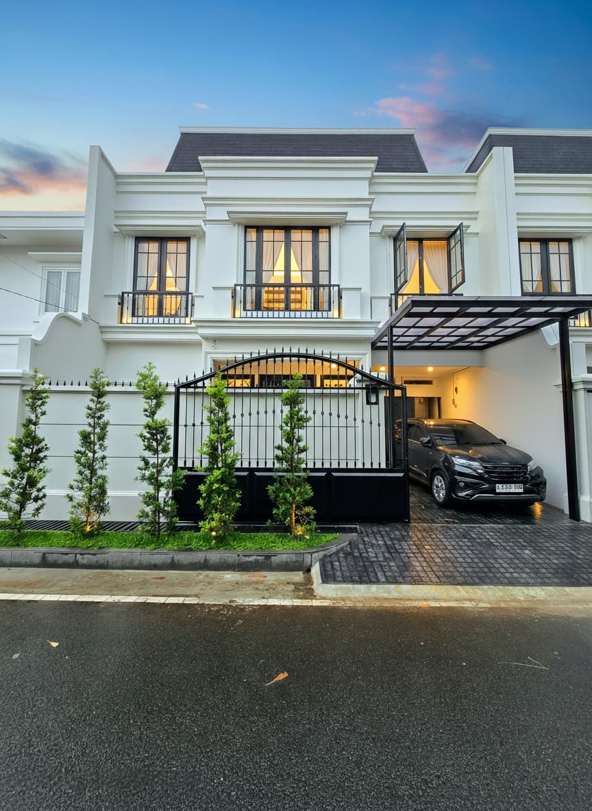 Properti terdaftar untuk dijual atau disewa - Rumah Mewah American Classic Plus Rooftop Di Cempaka Putih Tengah Jakpus 