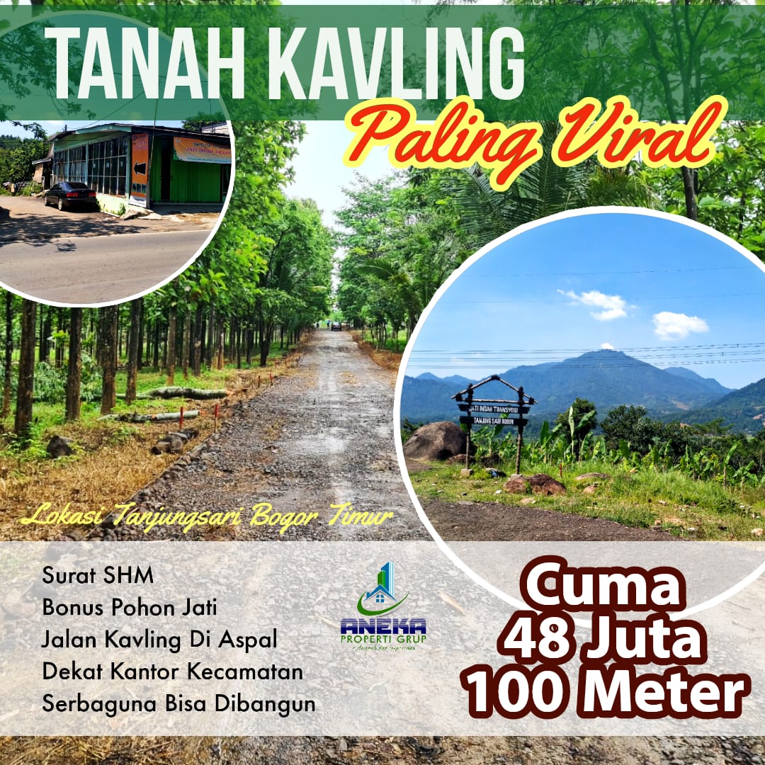 JUAL TANAH KAVLING TERMURAH, SHM PINGGIR JALAN DI TANJUNGSARI BOGOR