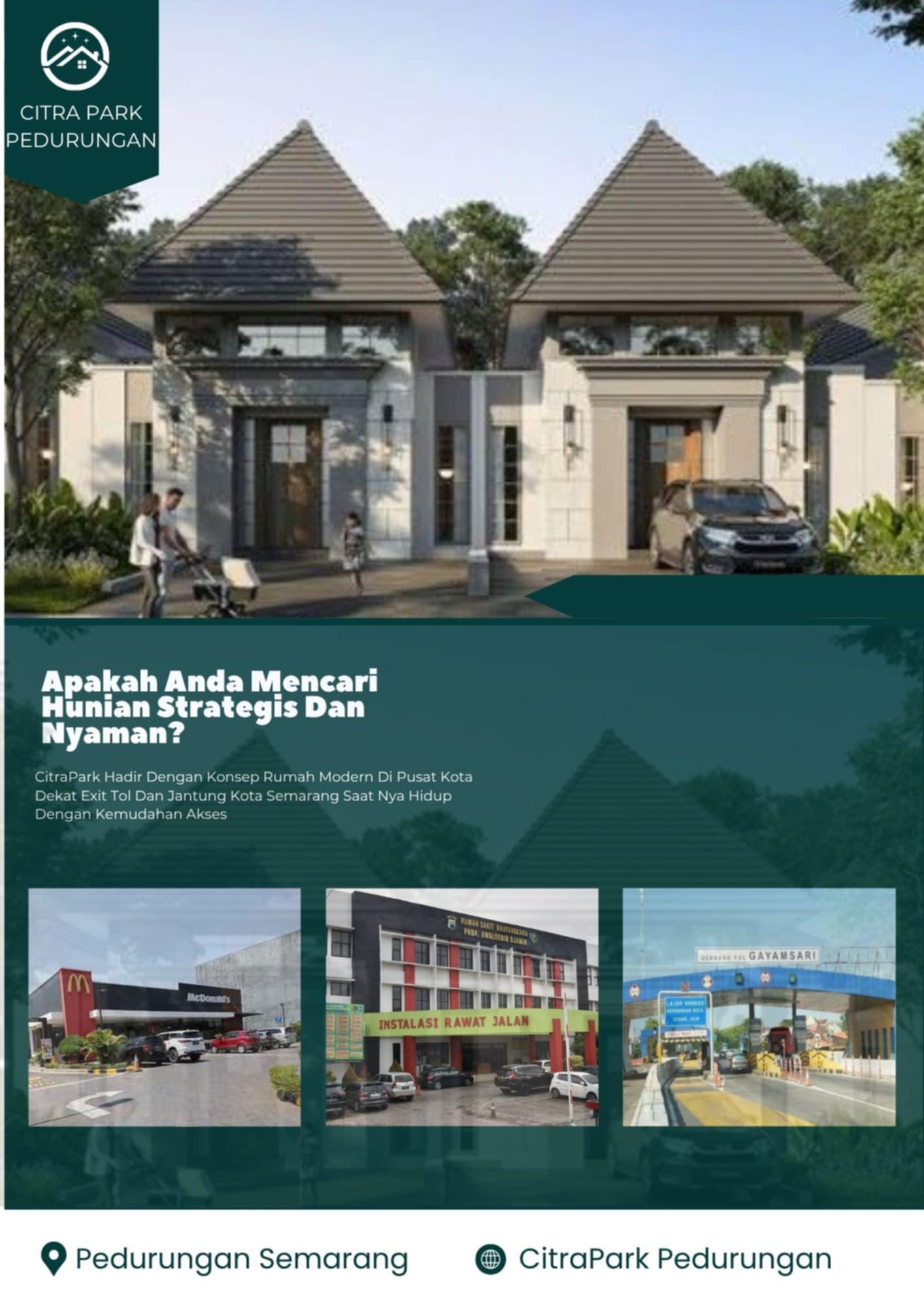 Properti terdaftar untuk dijual atau disewa - Rumah Tengah Kota Semarang Di Desain Secara Modern Lokasi Strategis Bebas Banjir 10 Menit Exit Tol Gayamsari