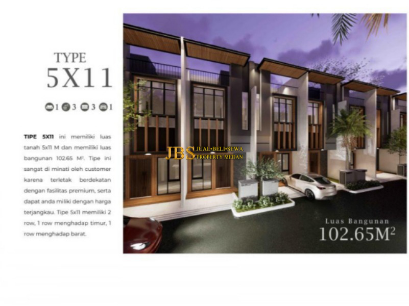 Jual Rumah 2 Tingkat di Komplek Royal Residence Jalan Pasar 3 - Medan Perjuangan