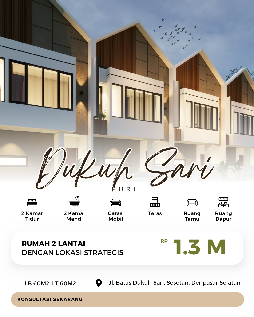 FOR SALE | RUMAH 2 LANTAI AREA SESETAN, DENPASAR SELATAN | PRPD484