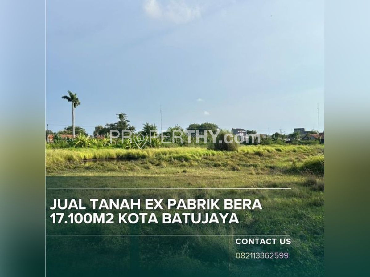Dijual Tanah Luas 17.100m2 ex Pabrik Beras di Kota Batujaya P1253