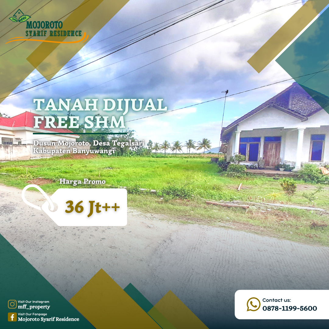 TANAH MURAH 36 JUTA AREA TEGALSARI BANYUWANGI