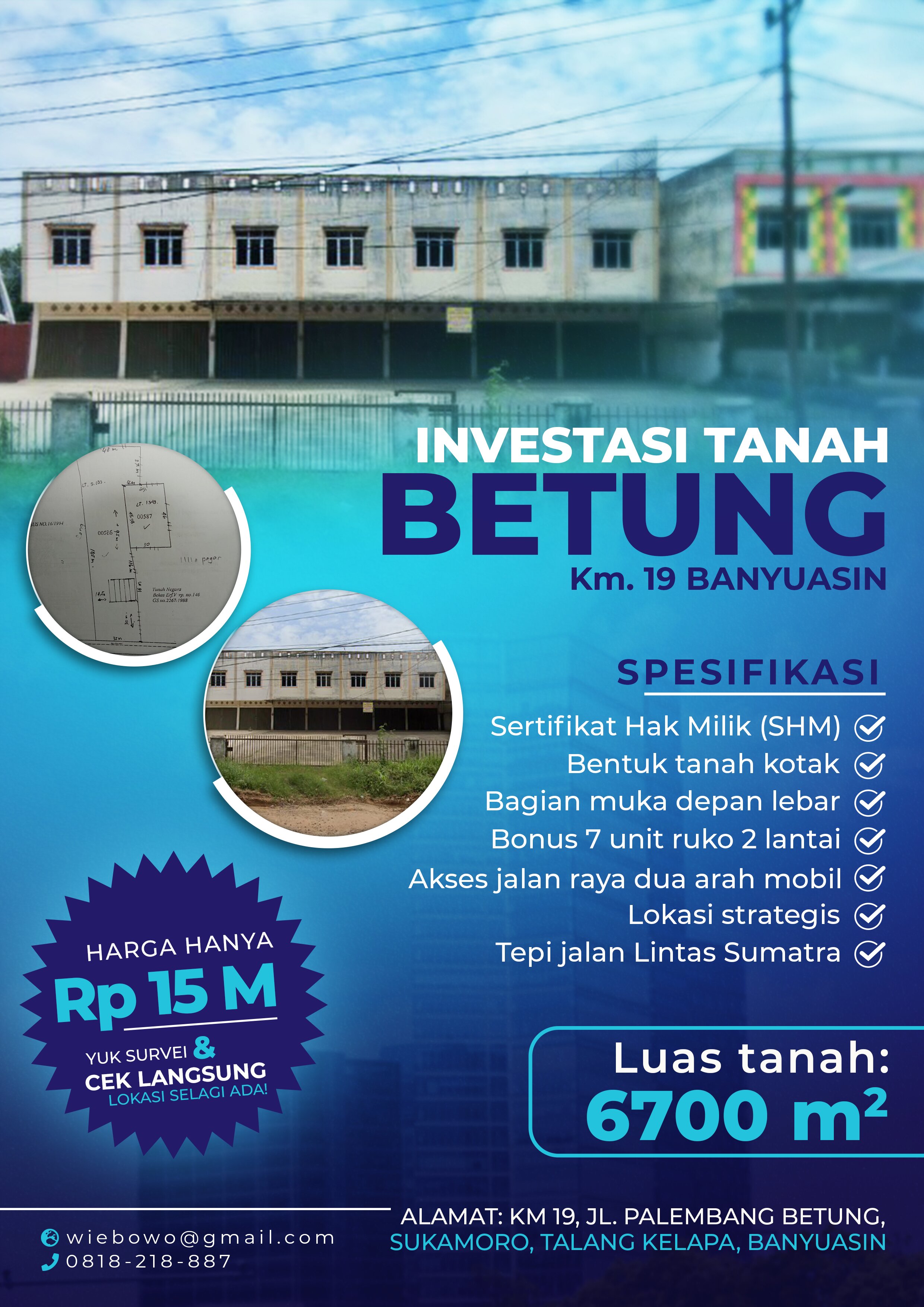 Miliki Tanah Betung Km 19 Banyuasin