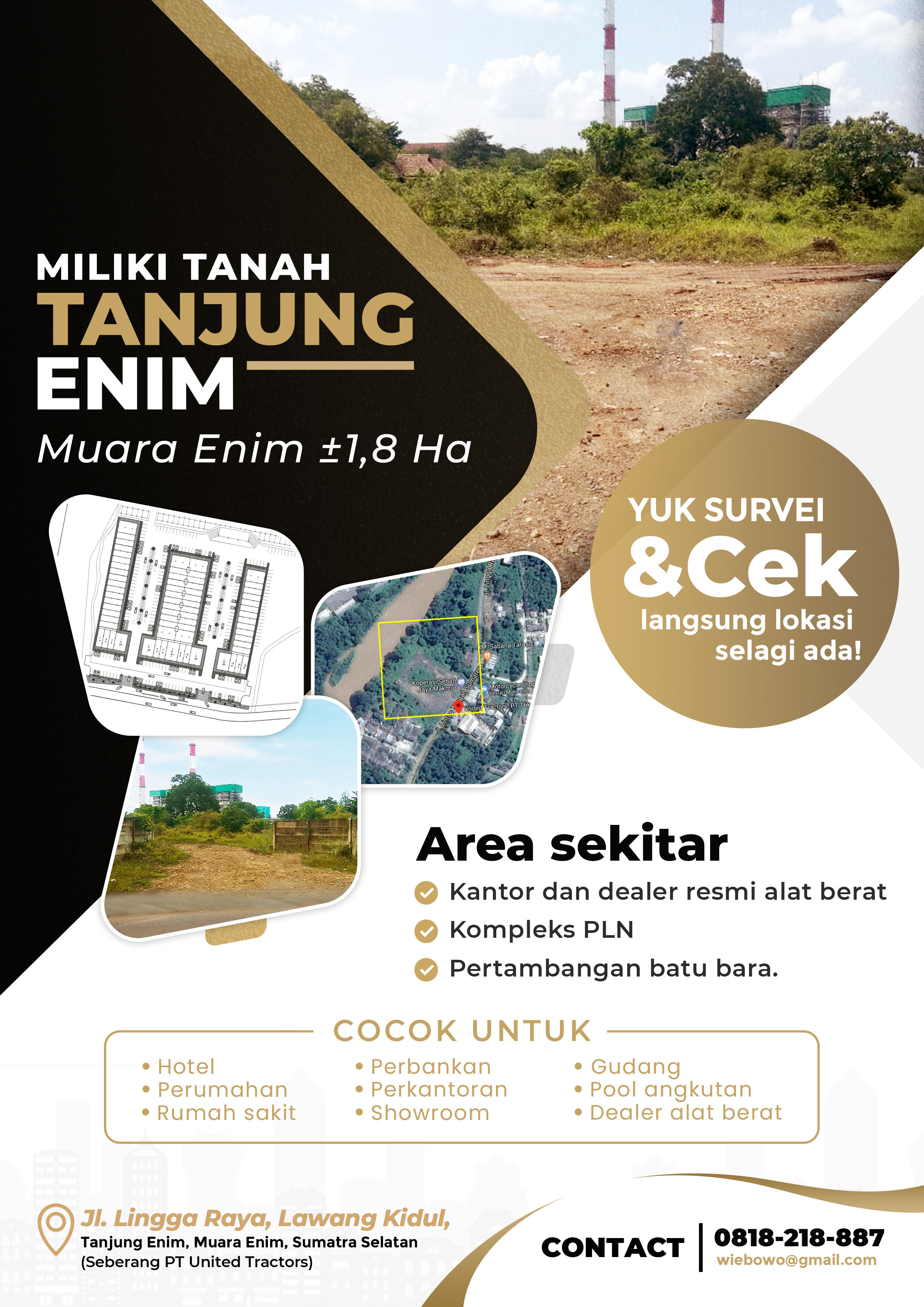 Miliki Tanah Tanjung Enim, Muara Enim ±1,8 Ha