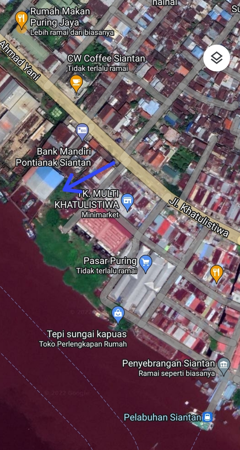 Dijual Gudang Lama Luas Tanah 2.025 Siantan Tengah Pontianak Utara Kota Pontianak 